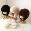 Gorro de Invierno Estilo Japonés con Forro de Felpa Grueso Cálido Color Sólido Lana de Cordero Cortavientos A prueba de Frío Gorro de Cazador Versátil Sombrero de Esquí del Noreste