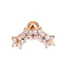 Haste de Aço Inoxidável 1,2*6mm Micro-Incustada Coroa de Zircônia Parafuso de Osso da Orelha Bola Brincos de Moda Joias para Piercing