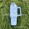 Taza Térmica Nueva de Gran Capacidad 40 oz con Popote, Taza para Coche, Taza para Hielo, Taza de Agua con Cara Sonriente Linda