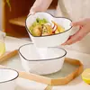 Tigela de Cerâmica Criativa Tendência de Luxo Leve, Tigela em Formato de Coração com Diamante Rosa, Tigela para Salada de Frutas, Tigela de Sopa Personalizada em Formato de Coração