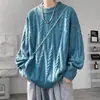 Suéter de gola redonda, suéter de malha, camisa masculina da moda, bonita, outono e inverno, 2024, novo temperamento masculino, top slim