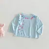 Blusa Transpirable para Niñas 2026 Nuevo Verano Estampado de Gato de Dibujos Animados Camiseta de Manga Larga Elegante Top de Mariposa