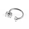 Arete de Aleación de Titanio F136 Anillo de Herradura Doble Extremo de Circonita Rosca 0.9 Stud Labial en Espiral Interno Forma de C Joyería Stud para Cartílago de la Oreja