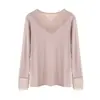 [Hecho a medida] Camisola de encaje con cuello en V y ribete de encaje + mangas largas de encaje, top ajustado