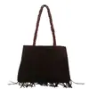 Bolsa Feminina Transfronteiriça de Comércio Exterior Outono 2026 Nova Tendência Moda Fosca Ombro Único Transversal com Franjas Texturizadas Bolsa Saco