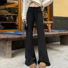 Pantalones acampanados para mujer petite embarazada, nuevos pantalones acampanados con cordón para otoño e invierno, fluidos, adelgazantes, que cubren la cadera, que alargan las piernas, pantalones largos de exterior