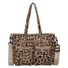 Bolso Tote de Lona con Estampado de Leopardo de Gran Capacidad Transfronterizo para Mujer Nuevo Casual Versátil Bolso Cruzado de Hombro para Mujer Bolso de Mano para Mamá