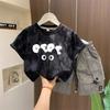 Camiseta de Manga Corta para Niño Verano 2025 Nueva para Niños Medianos y Grandes con Degradado Tops Casuales de Verano de Media Manga para Niñas t