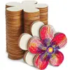 Nova Forma Decorativa de Flor em Madeira em Branco para Grafite Chips de Madeira DIY Pintura de Flor de Ameixa de Madeira Porta-copos Base de Mesa