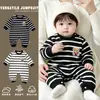 Body Rayado para Bebé 2026 Nueva Ropa Infantil Versátil ins Lindo Osito Mameluco de Manga Larga Pelele de Bebé Moderno