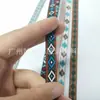 1,2cm Estilo Étnico Colorido Jacquard de Poliéster Rombos Fita Retrô Decoração de Casa Cinta para Mala Moda