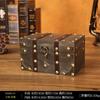 Caja Vintage Estilo Europeo Caja Retro de Madera Prop Almacenamiento Manualidades Caja Cuadrada de Madera para Joyería Armario