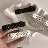 Peine para el Cabello con Lazo de Puntos Blancos y Negros, Pasador de Estudiante Retro Dulce y Sencillo, Accesorio para el Cabello, Versátil Nuevo Estilo