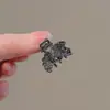 Clip negro elegante hoja de ginkgo tamaño pequeño lindo tirador pequeño pasador de flequillo perla mini pasador de pelo tocado pasador pequeño