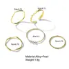Anillo de moda de personalidad simple y creativo, superventas transfronterizo, estilo Ins, conjunto de 5 piezas, anillo de banda curva, ventas directas de fábrica al por mayor
