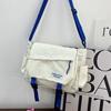 Grande capacidade estilo japonês workwear multi-bolso bolsa de mensageiro casual estudante ombro all-match bolsa de mensageiro de cor sólida bolsa impermeável das mulheres