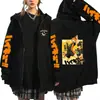 Sudadera con capucha holgada impresa de chico de voleibol Haikyuu Anime Periférico Sudadera con capucha con cremallera deportiva casual para adultos