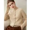 Suéter 100% cachemira pura para mujer, cuello redondo, tejido de trenzas, cárdigan grueso, jersey, capa base, corte holgado, abrigo de estilo nuevo