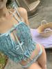 Bikini de tres piezas para mujer estilo ins sexy de Corea del Sur transfronterizo, encaje estilo deseo puro