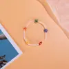 Pulseira de flor de cristal colorida estilo férias turísticas europeias e americanas pulseira elástica de esticar atacado