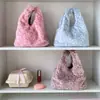 Bolso de mano Hisocute estilo coreano con estampado de leopardo rosa y morado, nuevo bolso de felpa, bolso para la oficina, bolso de muñeca, bolsa de almacenamiento para artículos varios