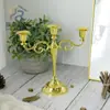 Candelabro Dorado Retro Europeo de Múltiples Brazos Estilo Ins Lujo Accesible Romántico Boda Decoración de Hotel Accesorios para el Hogar - Transfronterizo