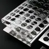 Estante para tubos de ensayo de acero inoxidable 304, estante en forma de Z, diámetro del orificio 15 mm, 17 mm, estante para tubos de ensayo de 25 orificios, 50 orificios