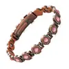 Pulseira Magnética Amazon Cross Cobre Antigo Vermelho Três Fileiras Fecho Dobrável Eletrodepositado Escovado Pulseira Liga de Zinco Joias Masculinas
