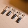 Em estoque Fornecimento de esmalte de unha Frasco de vidro Frasco quadrado 8ml10ml Frasco de pincel Tampa preta Óleo nutricional transparente Frasco de vidro