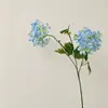 Hortênsia Artificial de Duas Cabeças Colorida de Primavera Estilo Europeu Arranjo de Mesa Interno Flor Decorativa para Sala de Estar Flor Artificial Flor de Seda Adereço para Fotografia