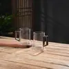 Nuevo Juego de Tazas de Té de Vidrio Estilo Chino para Uso en Casa en la Sala de Estar, Taza de Agua Resistente a Altas Temperaturas con Mango de Madera, Taza de Lujo de Gama Alta para Oficina