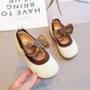 Sapatos de Couro Infantis 2025 Outono Novo Laço Moda Menina Princesa Sapatos Confortáveis Flats para Meninas Tendência Transfronteiriço