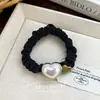 Diadema de Perlas de Camelia de Alta Gama Dongdaemun Cuerda para el Cabello Goma Gruesa Diadema para Cola de Caballo Accesorios para el Cabello para Mujeres