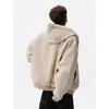 Abrigo de Algodón con Cuello de Piel de Águila de Montaña Estilo Americano para Hombre, Chaqueta de Algodón Gruesa con Capucha Desestructurada de Marca de Moda Invernal, Chaqueta de Cuero Cálida de Alta Costura para Pareja