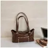 Elegante bolso retro de gran capacidad para mujer, nuevo bolso de hombro de moda 2026 para ir al trabajo, bolso tote relajado y bolso de axila