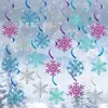 Adornos Colgantes Espirales de Copos de Nieve Navideños Tema Invernal Copo de Nieve Colgante Espiral Serpentinas de Techo Decoración de Fiesta Navideña
