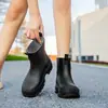 Botas de lluvia de moda populares transfronterizas para mujer, zapatos de lluvia nuevos de caña corta, zapatos de agua, zapatos de goma para pesca al aire libre, zapatos nuevos de estilo para cocina al aire libre
