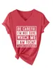 ¡Cuidado, NO soy un sitio independiente de Amazon Ebay de Moda Personalidad Camiseta de Manga Corta con Cuello en V para Mujer Comercio Exterior