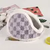 Novas Orelheiras de Inverno com Veludo e Espessamento, Bolsas de Proteção para Ouvidos de Outono e Inverno para Casais, Grades Coloridas com Bordas de Pelúcia, Orelheiras à Prova de Frio de Outono
