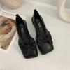 Zapatos Planos de Guisantes Franceses de Nicho Zapatos de Mujer 2024 Nuevo Primavera Viento Tardío Lazo Zapatos de Señora Abuela