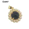 WT-JP358 exquisito perla artificial incrustada gema de color diy colgante pequeño collar para niñas accesorios para pendientes