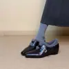 Zapatos de Mujer Elegantes Estilo Francés de Punta Fina con Correa Única Peludos, Suela Plana, Forro de Felpa, Zapatos de Algodón Cálidos
