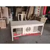Mesa de Chá Branca Lisa Combinação de Cadeira Mesa Integrada Simples Estilo Antigo Chinês Mesa de Chá de Madeira Maciça Conjunto de Chá Mesa Estação de Preparo de Chá