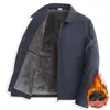 Chaqueta de Negocios para Hombre con Forro de Felpa y Engrosada, Cuello Solapa, Nuevo Modelo Invierno 2026, Abrigo Ejecutivo de Invierno para Papá