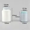 Contenedor de Proteína en Polvo de Gran Diámetro, Contenedor de Polvo de Boca Ancha, Bote de Color Sólido Pe para Blanqueador, Contenedor de Sal Explosiva, Botella Limpia Pipas