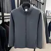 Chaqueta de Forro Polar Otoño e Invierno para Hombre Exportación Cuello Alto Cremallera Cárdigan Sudadera Engrosada Cálida Forro Polar Color Sólido Top