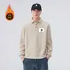 Roupas Masculinas Fengshe / Moletom Masculino de Manga Longa para Outono 300g com Gola Lapela Estampada, Estilo Americano, Marca da Moda, Peso Pesado, Caimento Solto