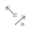 Comercio Electrónico Transfronterizo Acero Inoxidable Rosca Interna Circonita Tachuelas para Labio, Moda Personalizada Aretes Redondos Forma de Tazón, Tachuelas para Cartílago del Oído, Joyería para Piercings