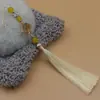 Abanico Xiangfei de 12 cm con Borla Verde, Abanico de Borla de Mariposa con Borlas Colgantes, Accesorio de Ropa Han de Estilo Antiguo, Sobre de Cheongsam de Estilo Étnico