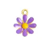 Aa-25 Flor de Margarita Más Vendida Accesorios para Joyería DIY Colgante de Aleación Esmaltada Pendientes de Flor de Cinco Pétalos Colgante de Collar